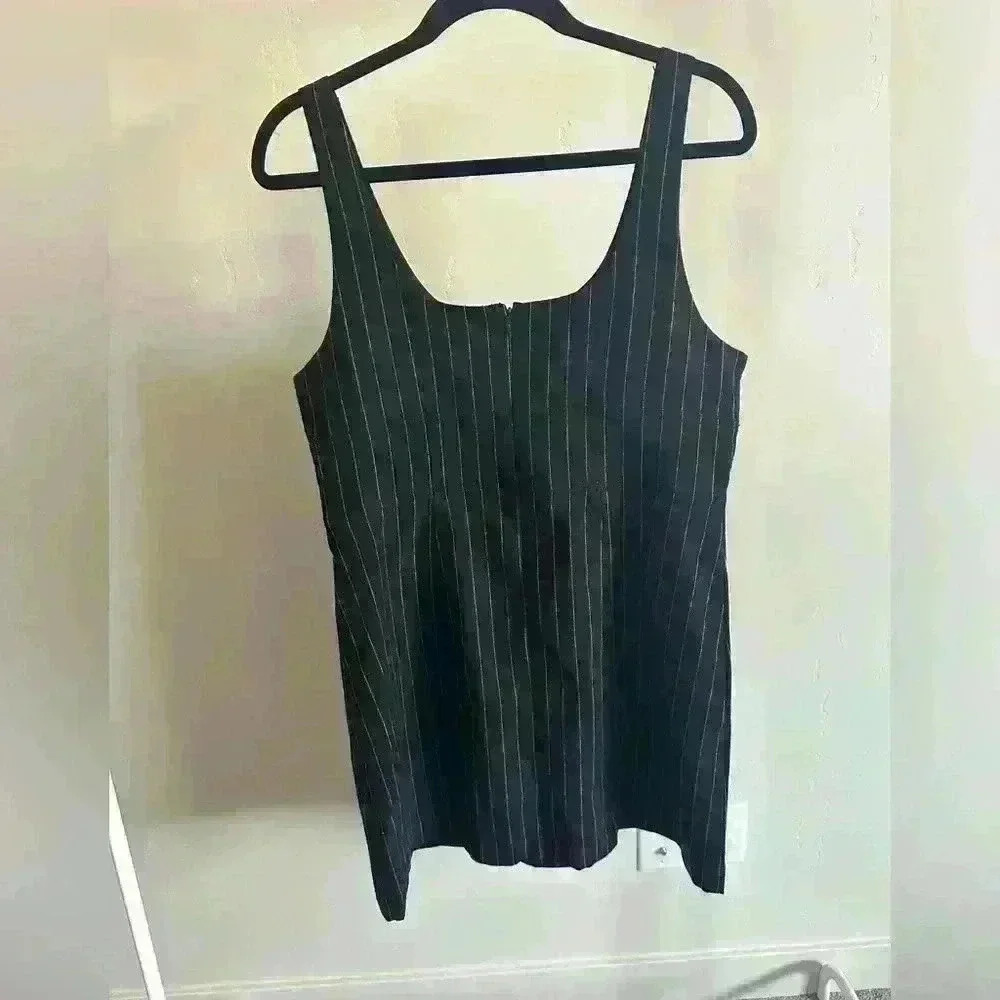 Madewell Wool-Blend Mini Dress in Pinstripe Size 10 - Picture 5 of 13